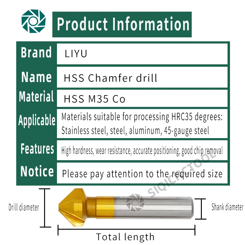 Imagem -03 - Hss Chanfro Chanfro End Mill Tool Countersink Broca Grupo Madeira Stell Ferramenta Elétrica Flauta 90 Graus