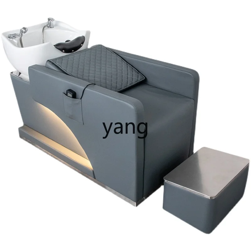 

Yjq Lying Half Shampoo Flush Massage Couch Hair Salon Ceramic Basin