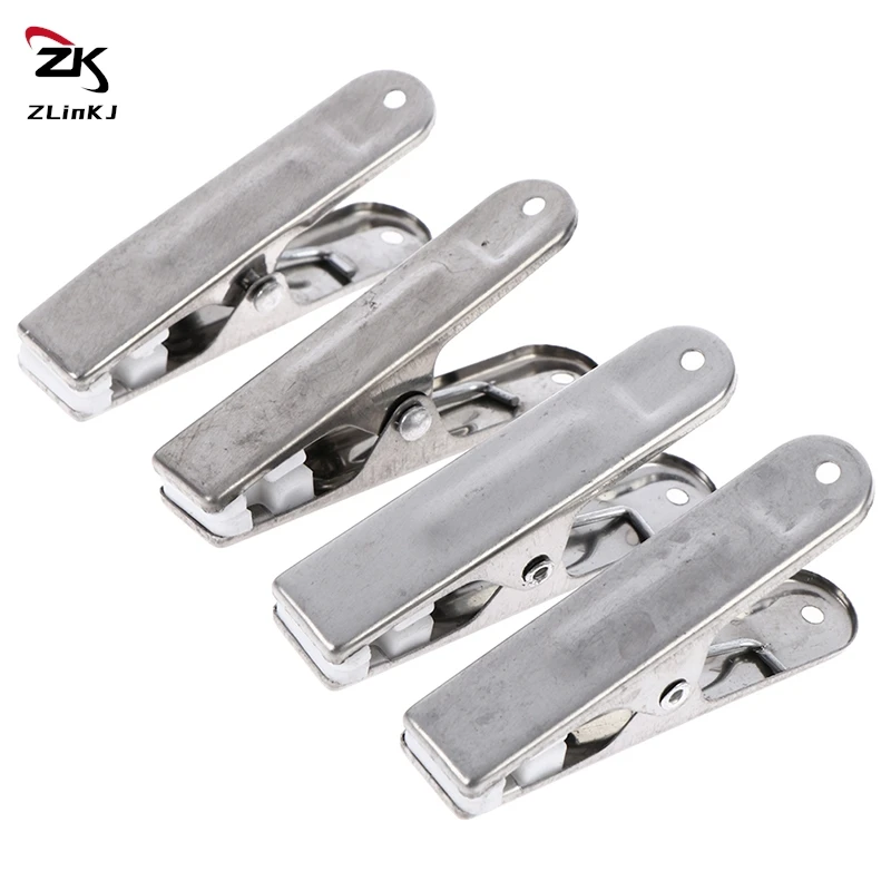 4Pcs/Set Clothes Clips Stainless Steel Clothespin Hanging Pins Clamps Home Pegs Laundry Underwear Pegs