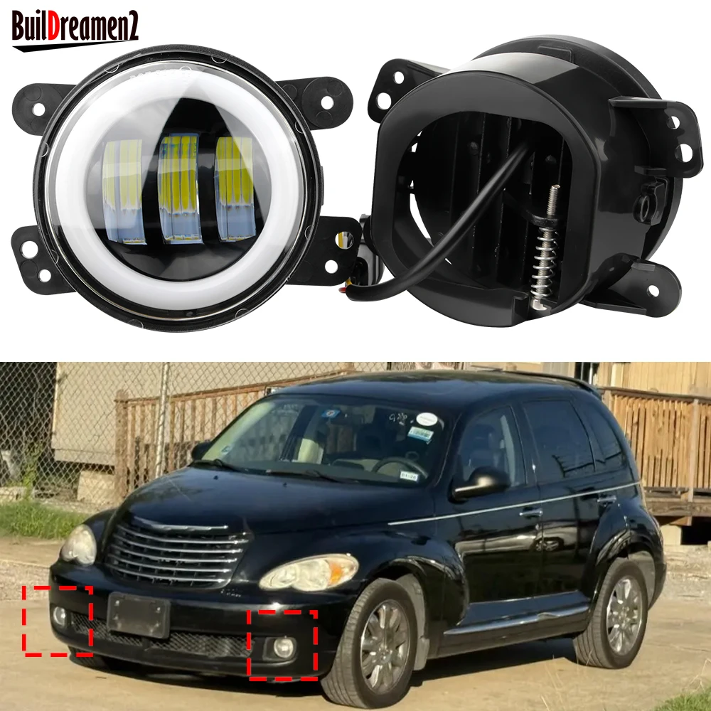 

3IN1 Design Car LED Lens Fog Light + Angel Eye Daytime Running Turn Lamp DRL For Chrysler PT Cruiser 2006 2007 2008 2009 2010
