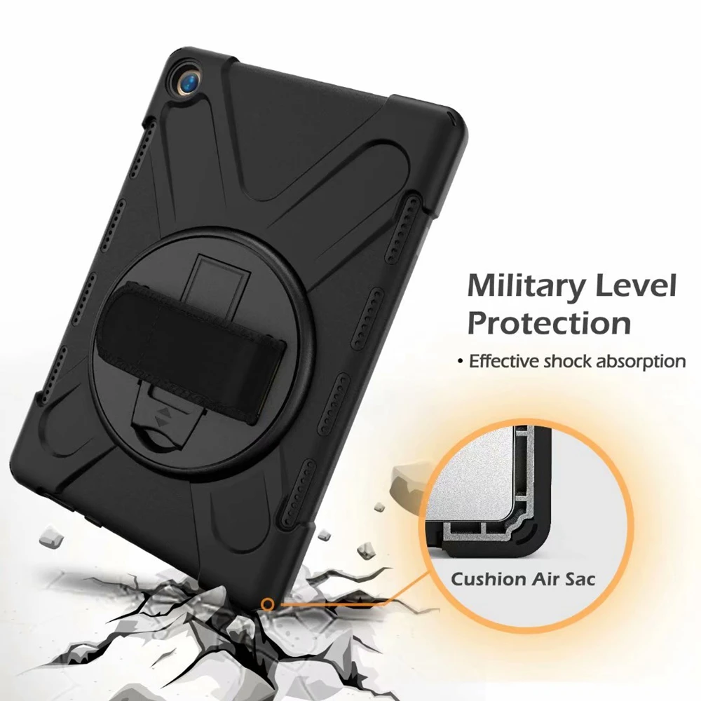 Shockproof Kids Safe PC Silicon Stand Shoulder Strap Cover For Huawei MediaPad M5 Pro 10.8 inch CMR-AL09 CMR-W09 CMR-W19 Case