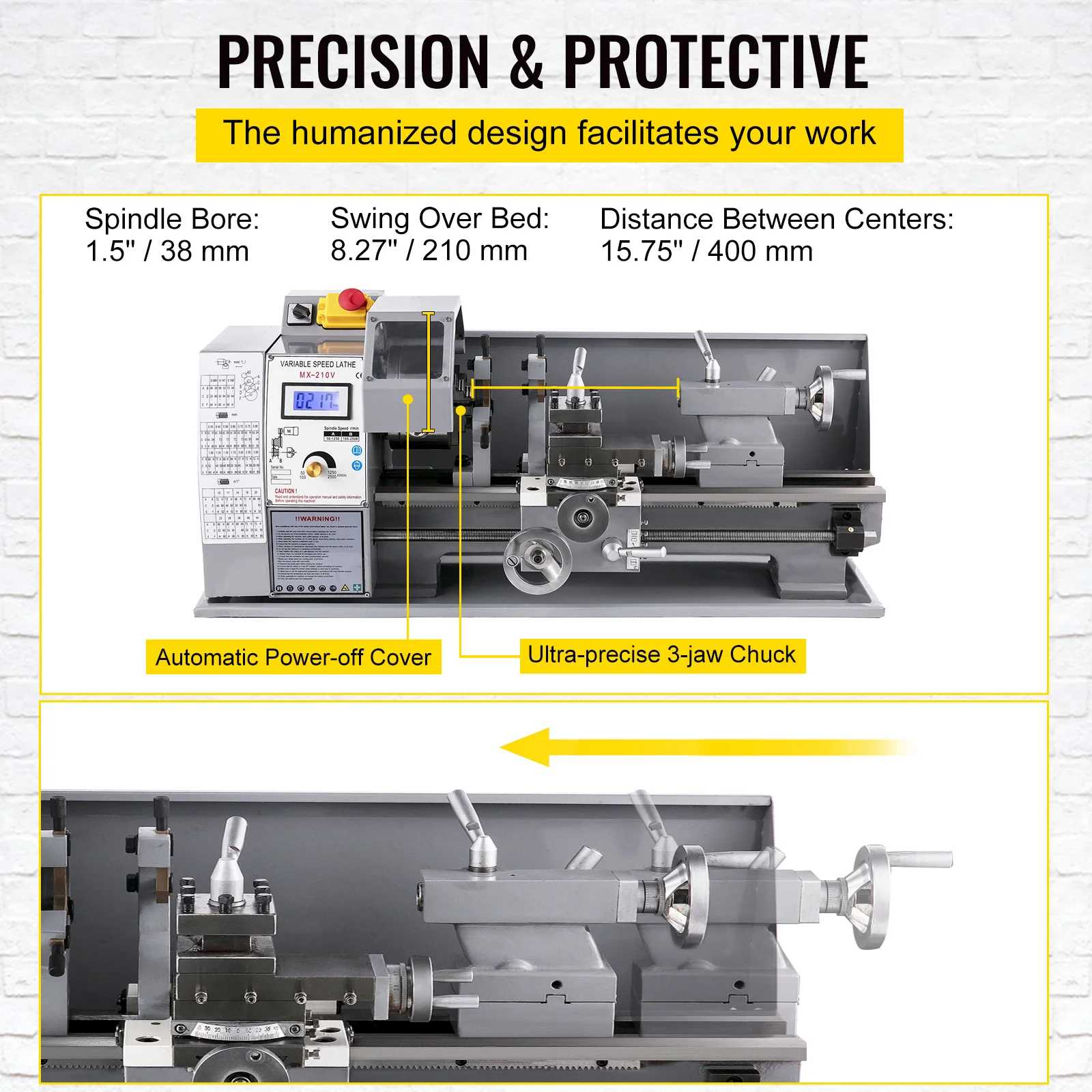 VEVOR 750W Metal Lathe 8\