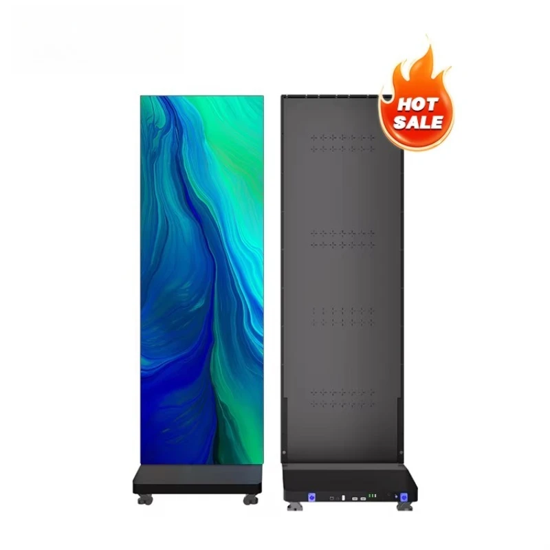 Factory Full Color Portable Advertising LED Poster Screen P1.25 P1.8 P2 P2.5 Floor Standing Indoor Vertical Poster Led Display