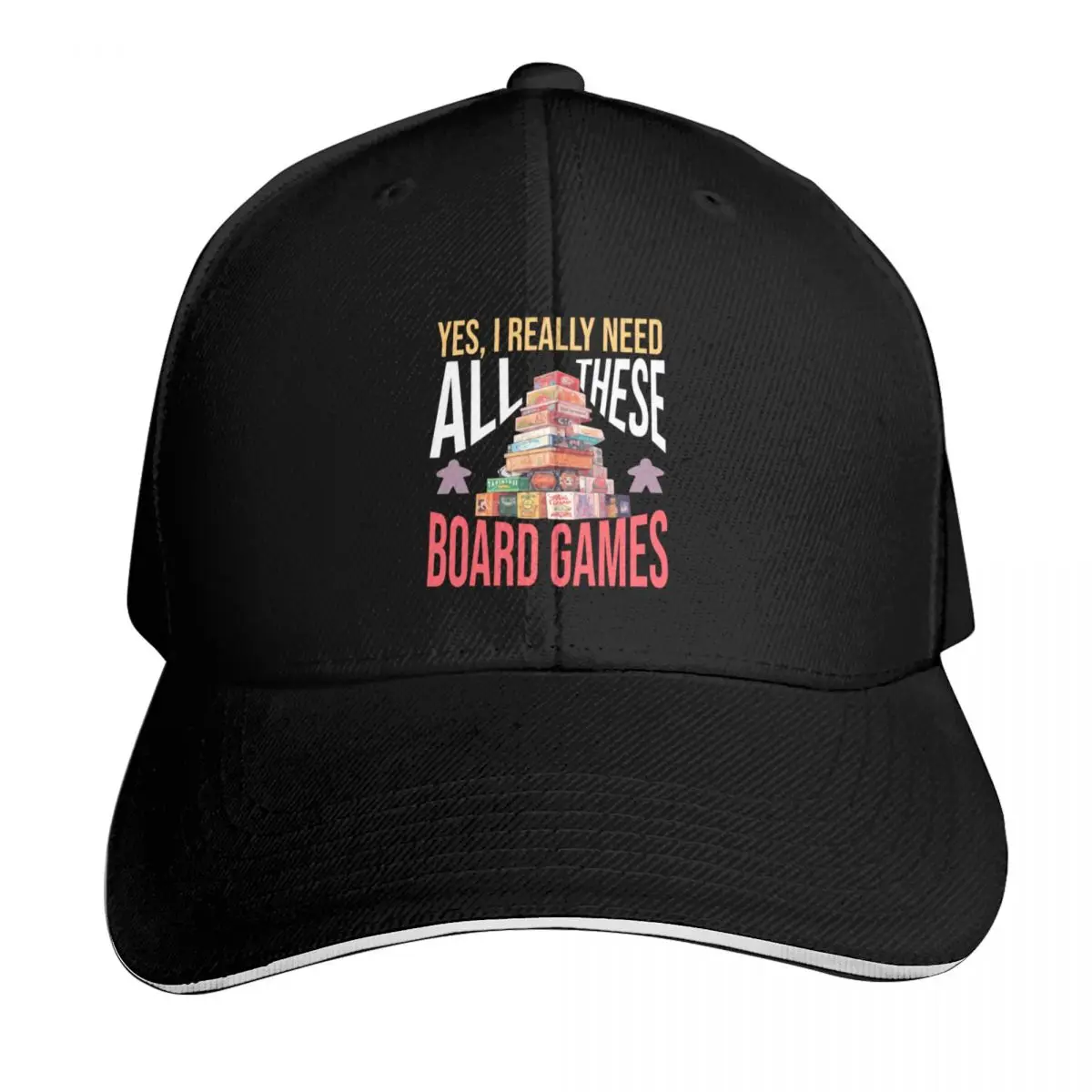 Yes, I really need all these board games! - Board Game Stack: Can't Have Enough! Baseball Cap