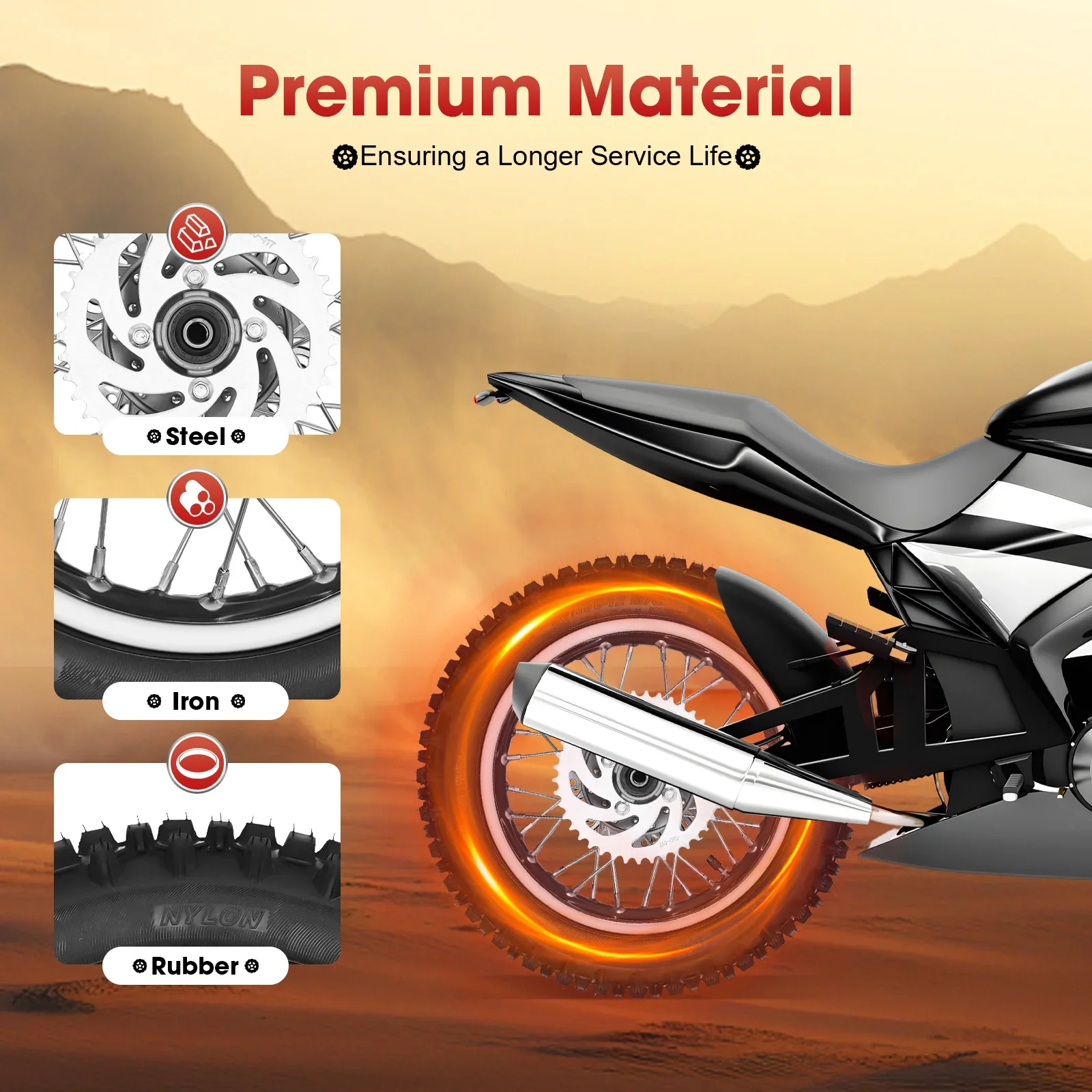 80/100-12 ขอบล้อหลังยางสําหรับ PIT BIKE Dirt BIKE 50/70/90/110/125/140CC ใหม่ 12"