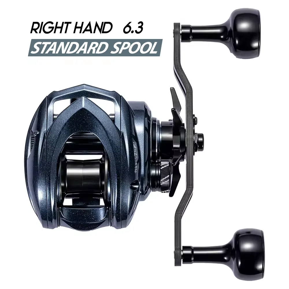 CYLIUS ASHMOON Legierungs-Baitcastingrolle, maximale Zugkraft, 6 kg, 8,1:1, hohes Übersetzungsverhältnis, langer Griff, BFS-Rolle/Allzweckrolle/Meeresangelrolle 6