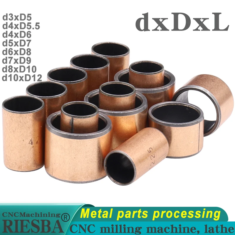 10pc/lot SF-1 Composite Copper Sleeve Oil-free Self-lubricating Bearing Inner Diameter 3 4 5 6 8 10mm Bushing Small Bushing