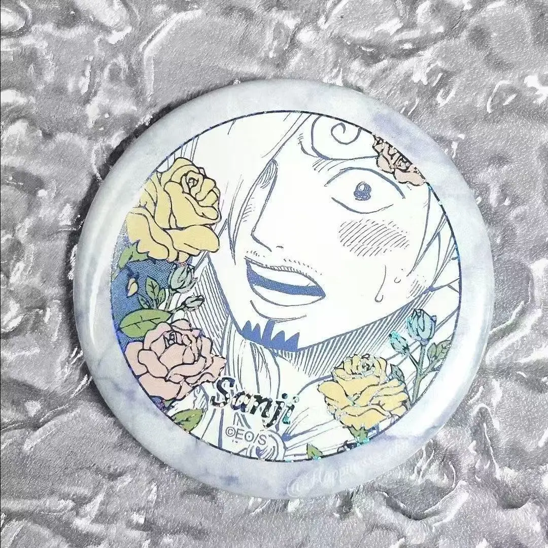 Broche Redondo de Sanji con Diseño Floral, Colección de Artículos de Anime One Piece Natsu Matsuri, Adorno para Bolsos, Regalo para Amigos