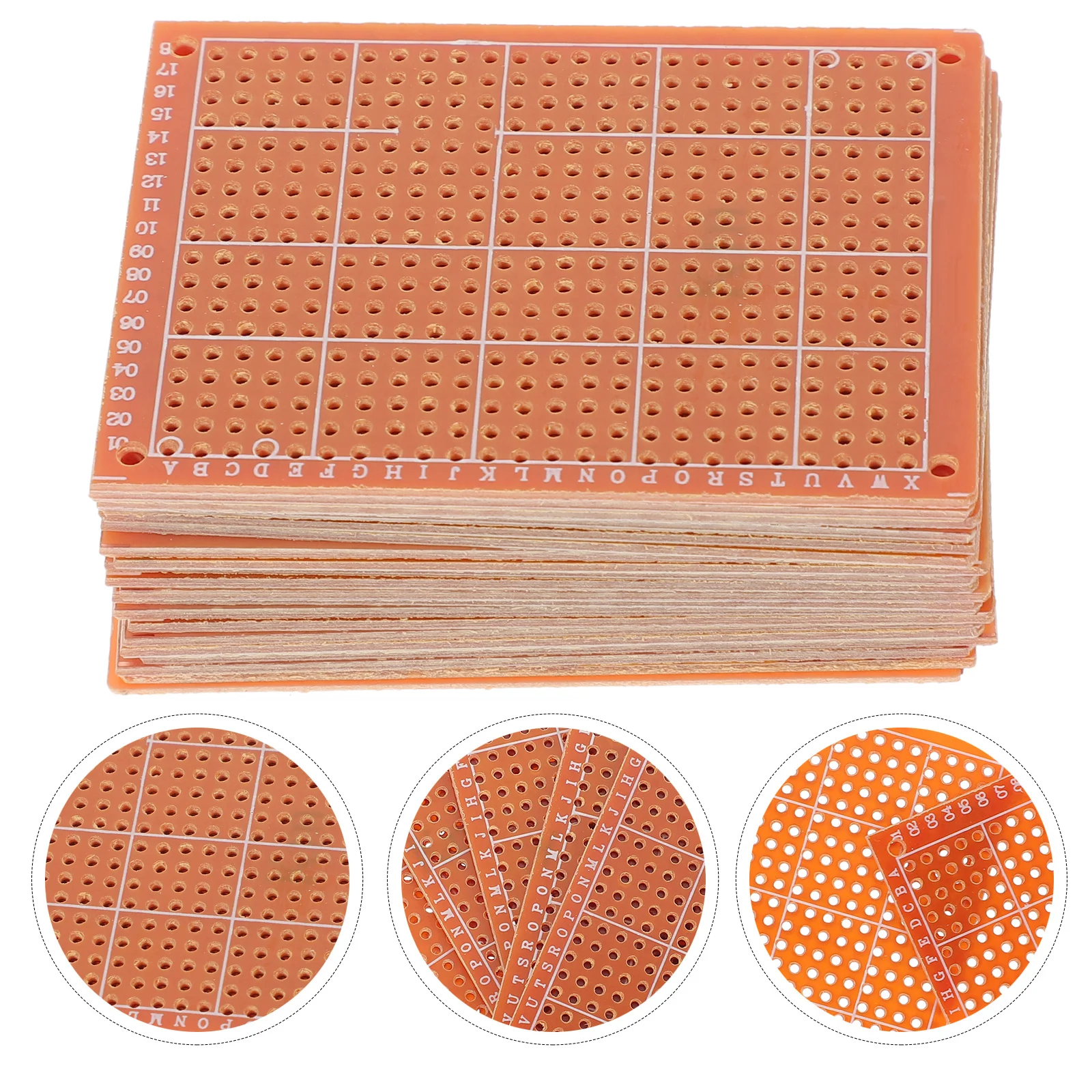 

20Pcs Golden Prototype Pcb Solder Finished Board Single Side Copper 7x5cm Thickness 12mm 720 Holes DIY