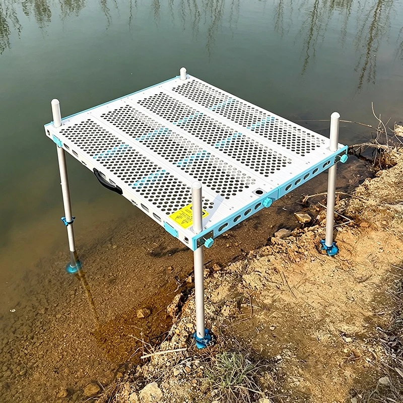 Aluminum Alloy Fishing Platform Thicken Foldable Adjustable Hollowed-out Stable Universal Platform Amazing Fishing Equipment
