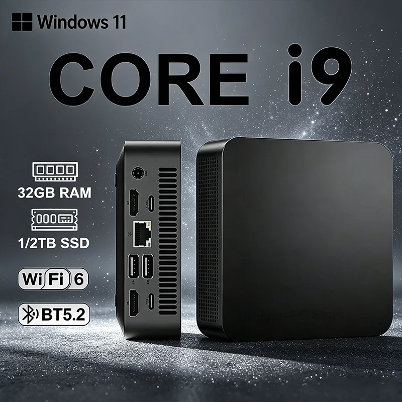 Core I3 6100 MINI PC Windows 11 Pro Small Pocket Computer 32GB RAM 1TB 2TB SSD WIFI 6 BT5.2 4K HD Mini Gaming Office Study Pc