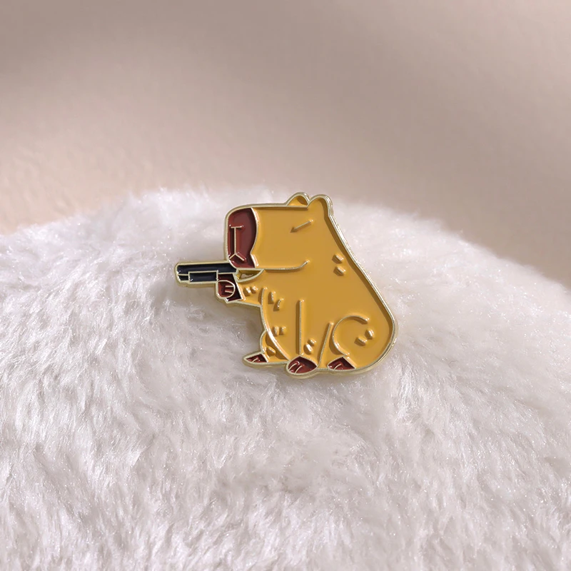 Cute Capybara And Yuzu Enamel Pin Kawaii Custom Don't Worry Be Capy Animal Brooch Lapel Backpack Badge Funny Jewelry For Friends