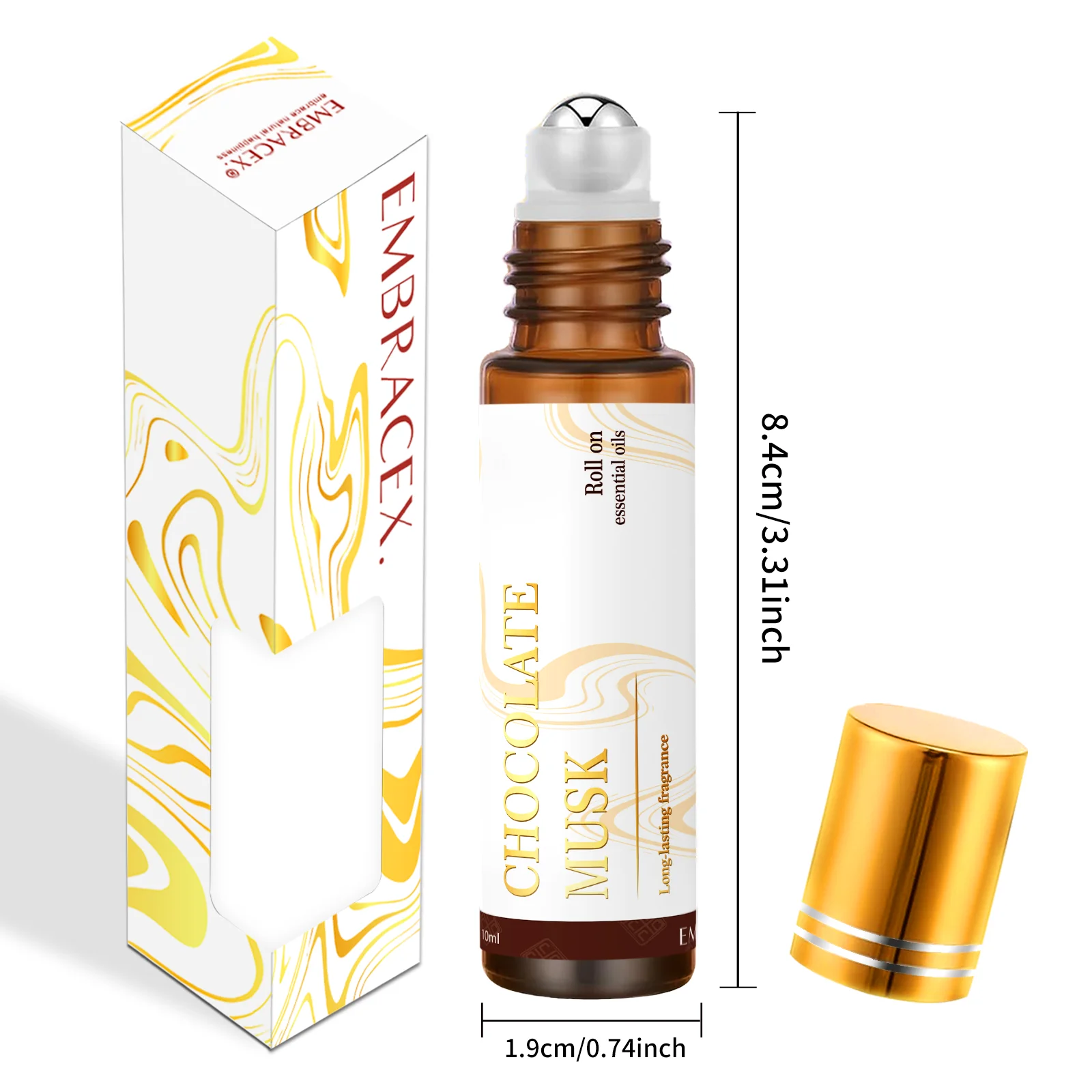 10ml Chocolate Musk Fragrance Oils Roller Ball Fragrance Long Lasting Scent Car Air Freshener Holiday Gift To Friend