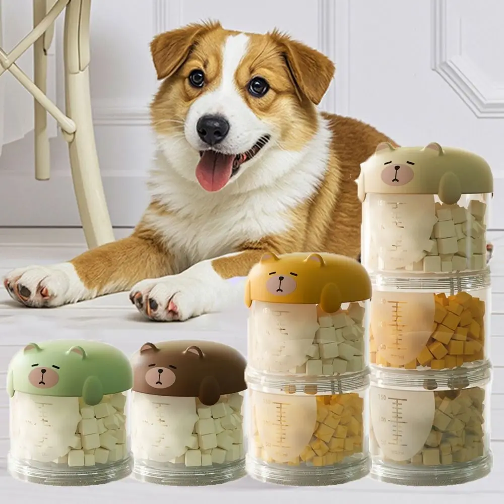 

Convenient Plastic Multi-Layer Cat Food Box Moisture-Proof Cute Dog Snacks Storage Box Sealed Pet Food Packing Box Outdoor