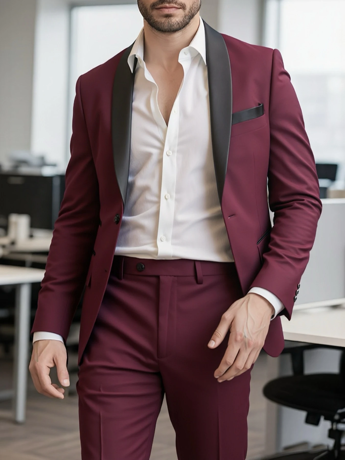 

Men's Shawl Lapel 2-Piece Suit Set, Stylish Party Outfit, Elegant Formal Wear for Party, Prom & Banquet