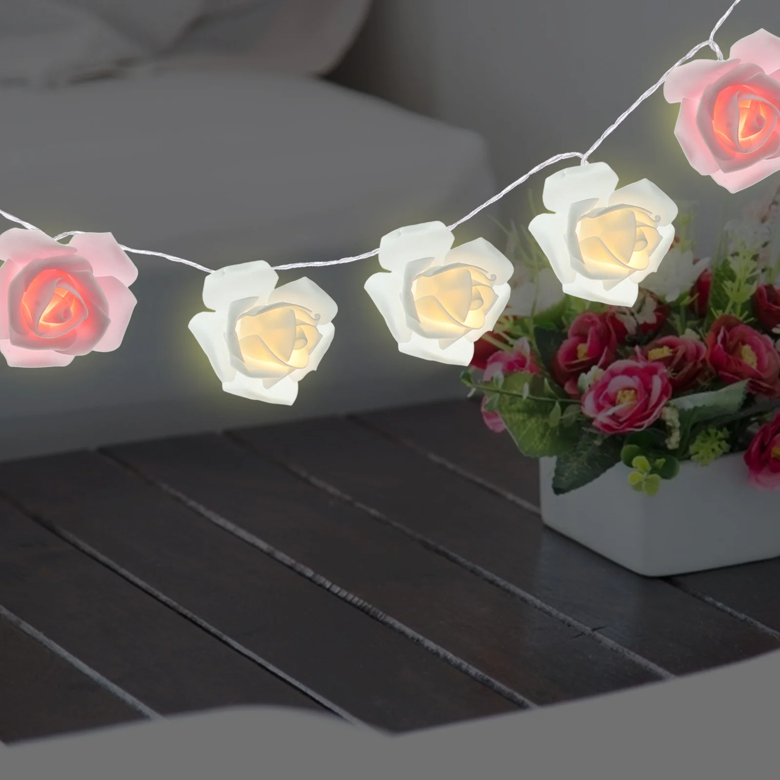 1 قطعة 3 متر 20 أضواء Led زهرة الورد سلسلة أضواء Usb بالطاقة الدافئة الأبيض لمهرجان حفلة حديقة الديكور الداخلي في الهواء الطلق #4