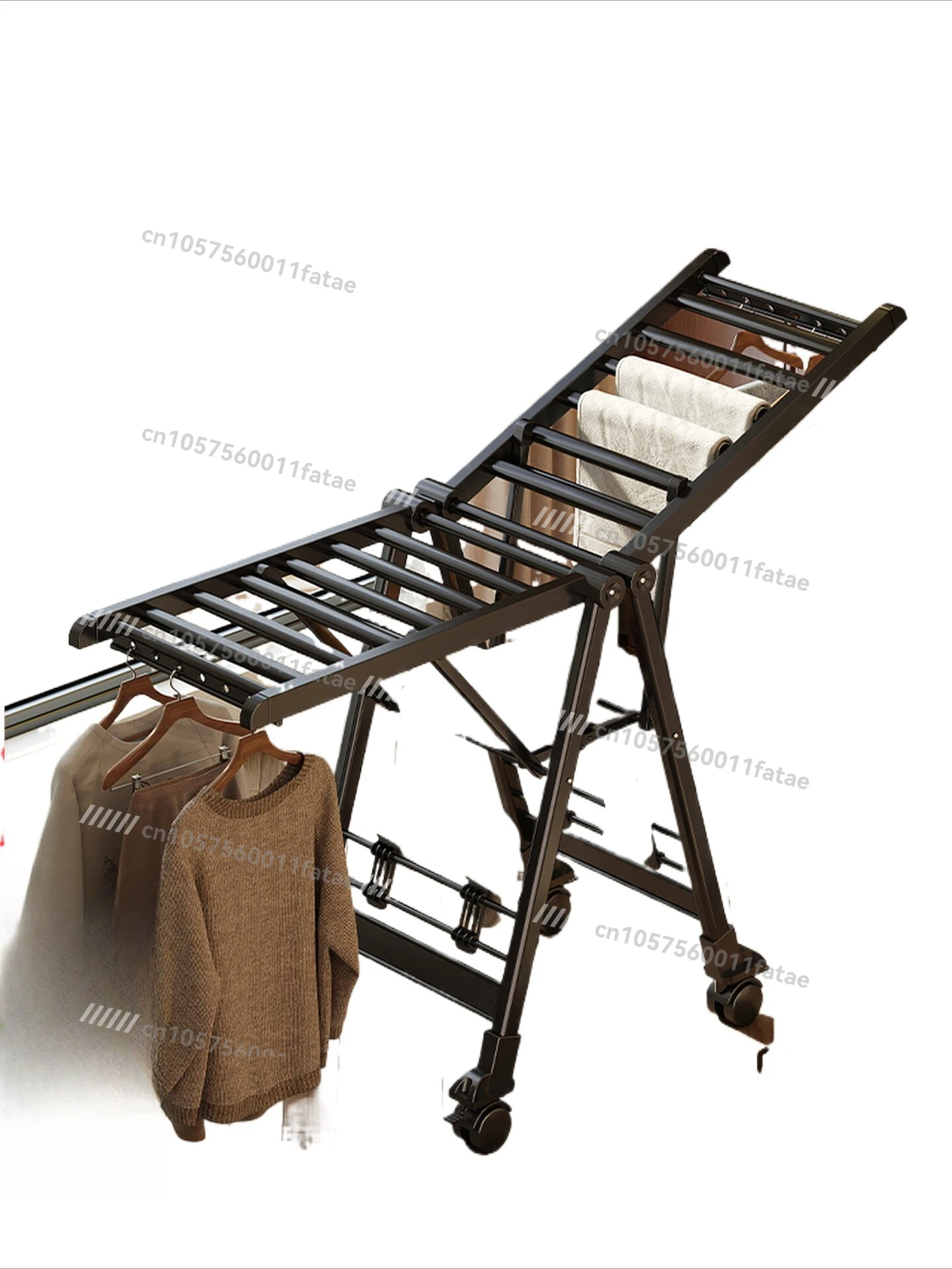 Folding Clothes Drying Rack Household Aluminum Alloy Floor Cooling Clothes Rack Indoor Balcony Clothes Drying Rod