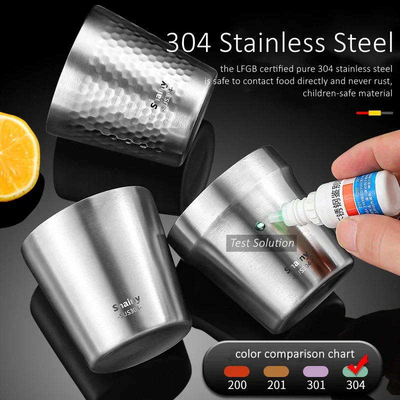 Certified Pure 304 Stainless Steel Baby Water Cup Ultra Thick Fall Resistant Heat Insulating Tumbler Child-safe Milk Cup