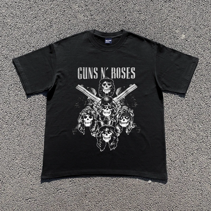 

Футболка с принтом Guns N' Roses, футболка с графическим альбомом, футболки в стиле хип-хоп, мужские/женские футболки в стиле Харадзюку, мужская уличная одежда, винтажный топ большого размера
