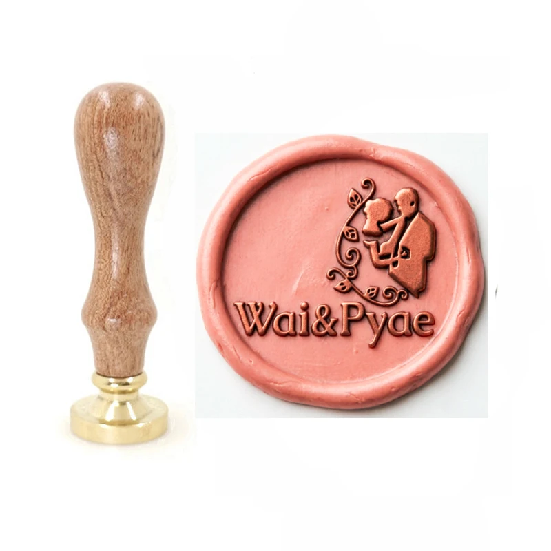 Customized wax seal Stamp Vintage wedding stamp Name 2 initials LOVE design,Reusable personal stamp Wedding Invitation