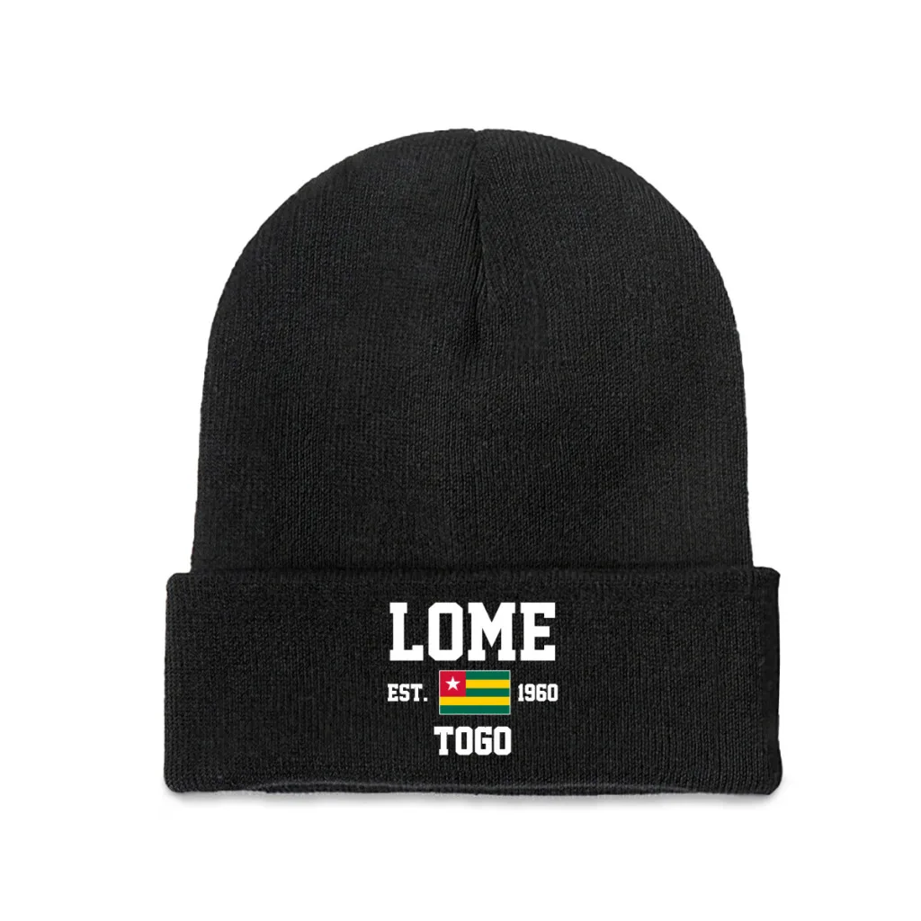 Togo EST.1960 Lome Capital Men Women Unisex Knitted Hat Winter Autumn Print Beanie Cap Warm Bonnet