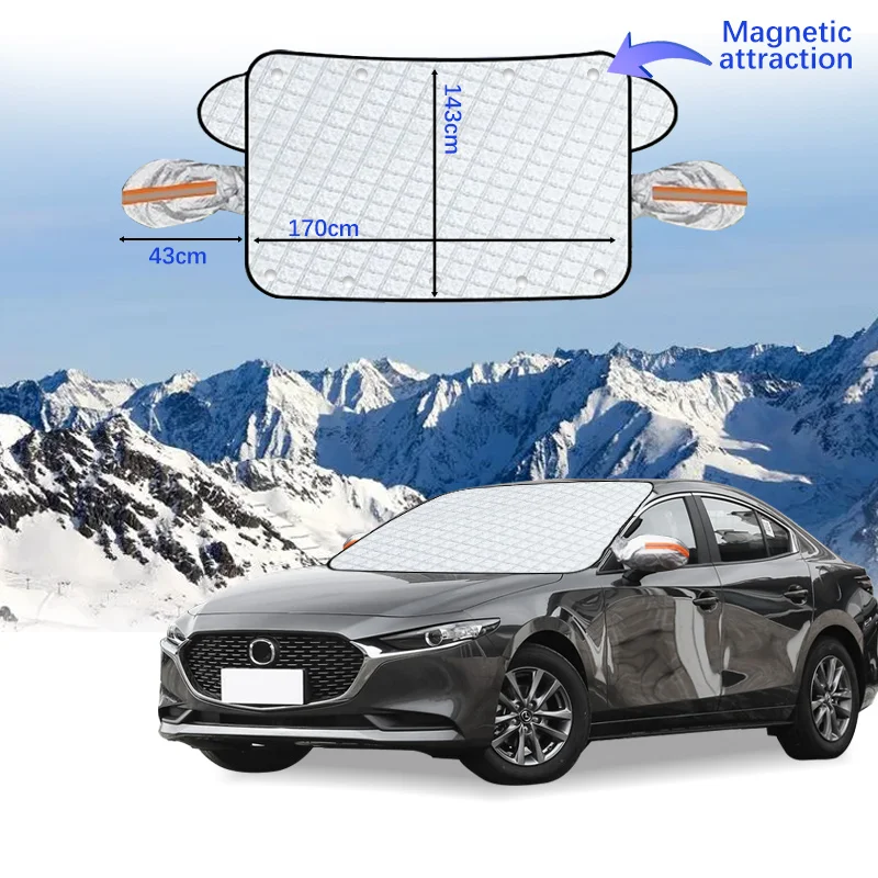 Magnetic Car Windshield Snow Cover Winter Ice-Frost Guard Sun Shade Protector For Mazda Axela 2014-2023 Exterior Accessories