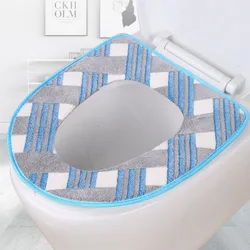 Bathroom Accessories Fall/Winter Toilet Seat Cover Warm Zipper Cover Toilet Seat Cotton Linter Travel Set Bath Mats Toilet