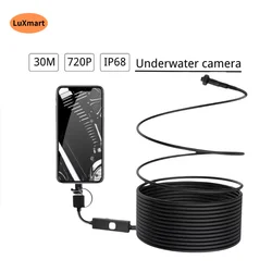 30M long Cables Endoscopic Camera Mini USB Underwater Car Fish Finder 720P IP68 Borescope for OTG Android WIFI Phones