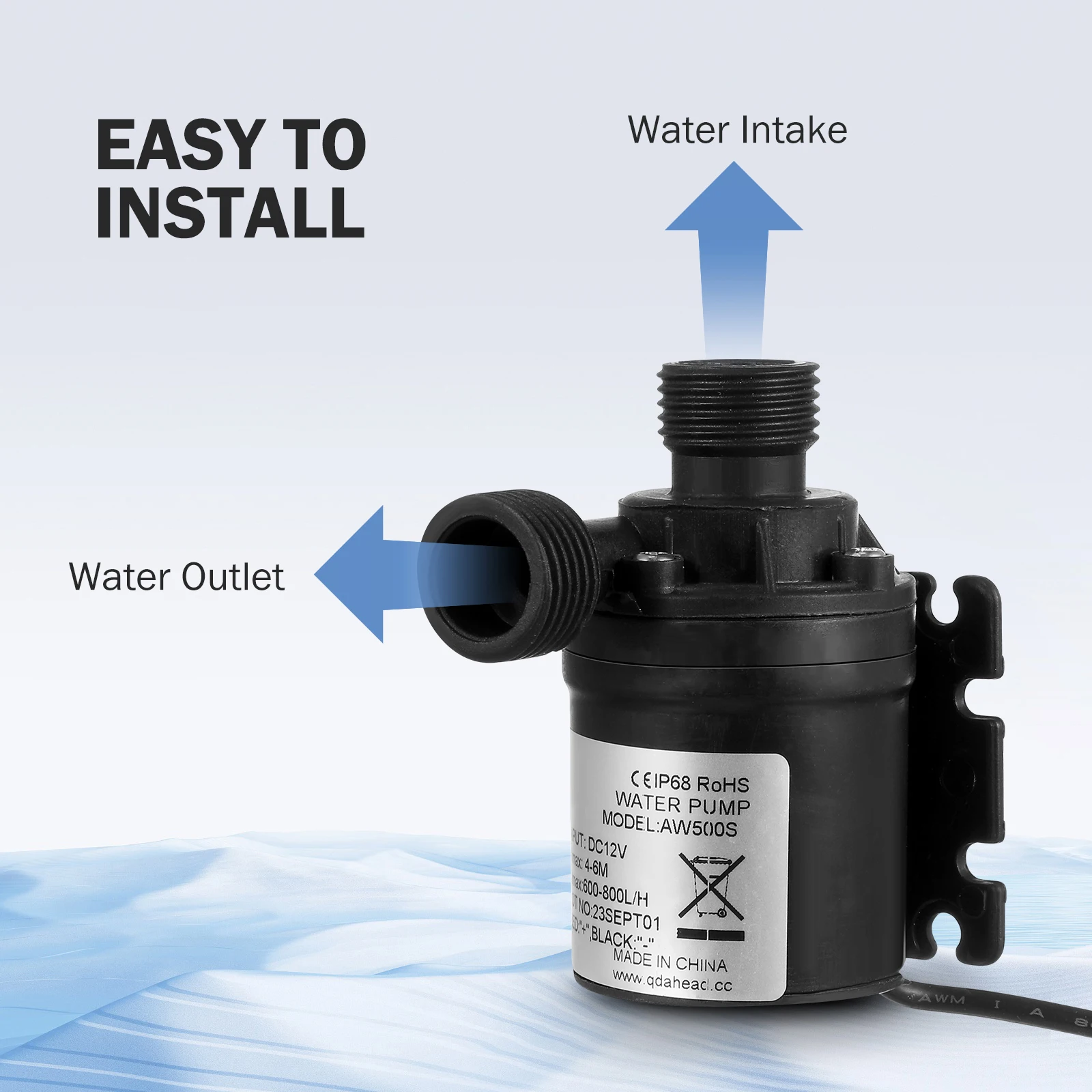 

Brushless Submersible Water Pump 12V Dc 800L/H 5M Head For Aquarium Pond Fountain Circulation System Pool Filter