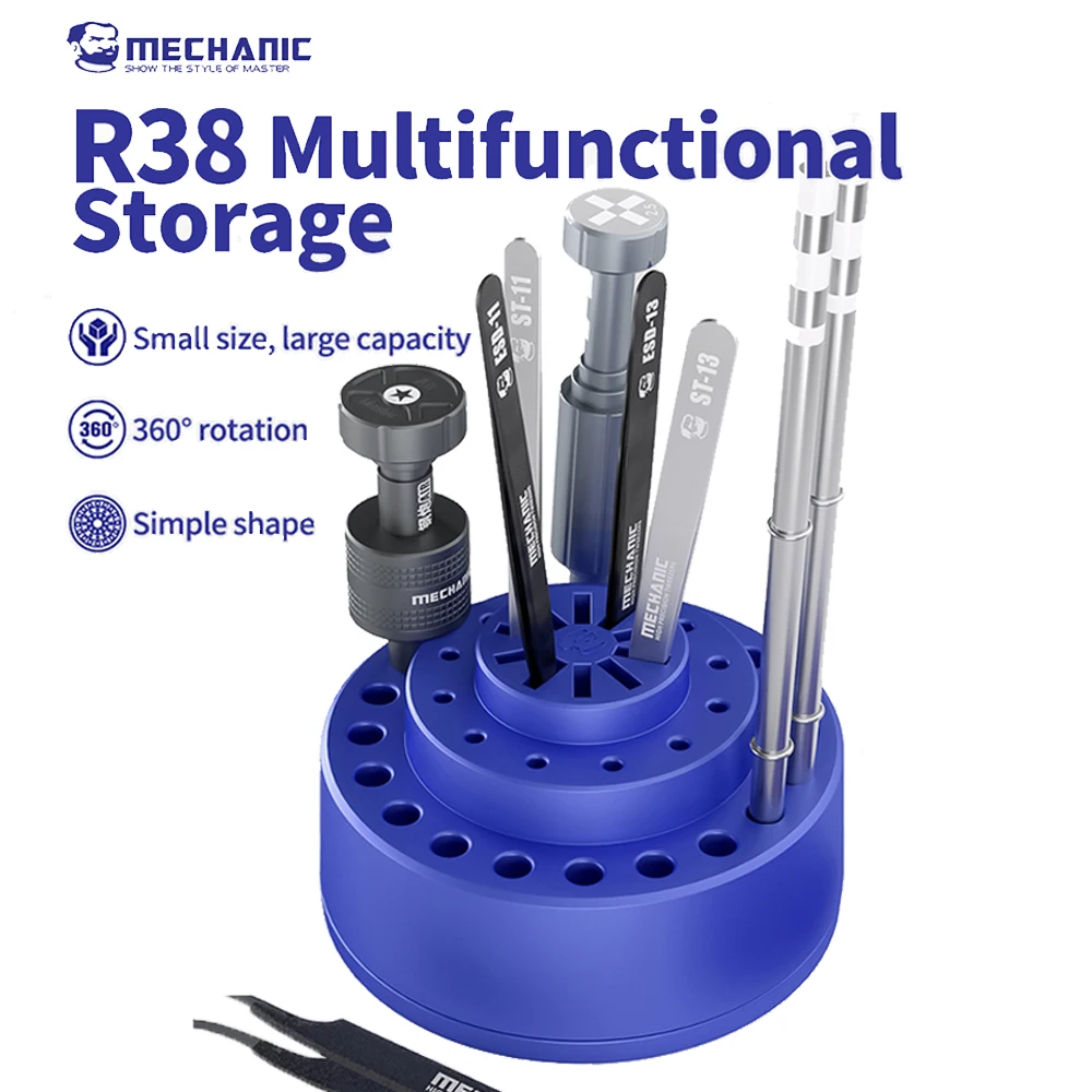 ميكانيكي R38 للتدوير صندوق تخزين الأدوات متعدد الوظائف للهاتف المحمول والكمبيوتر إصلاح المسمار الملقط أدوات التخزين #1