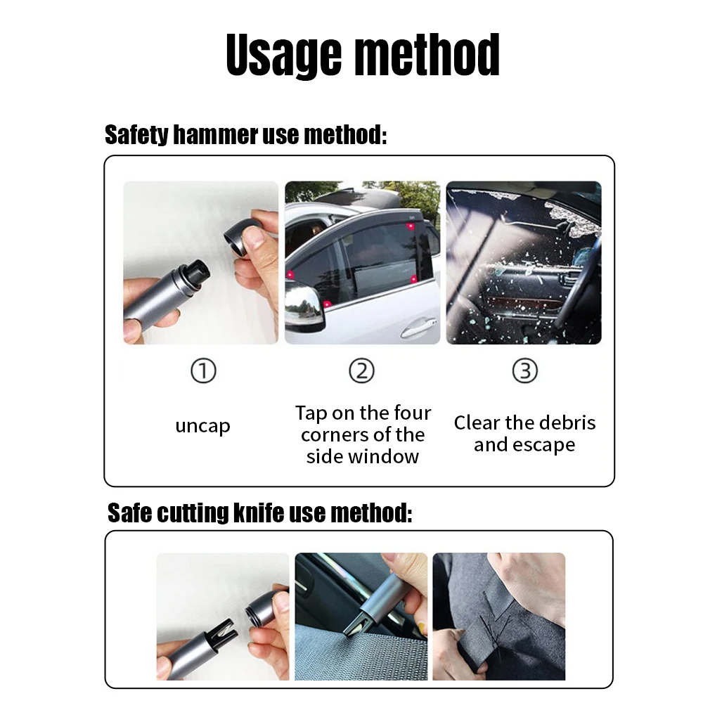 Universal Car Safety Hammer Window Breaker for LIfe Saving Camping Driving Escape Emergency Tool Aluminum Alloy