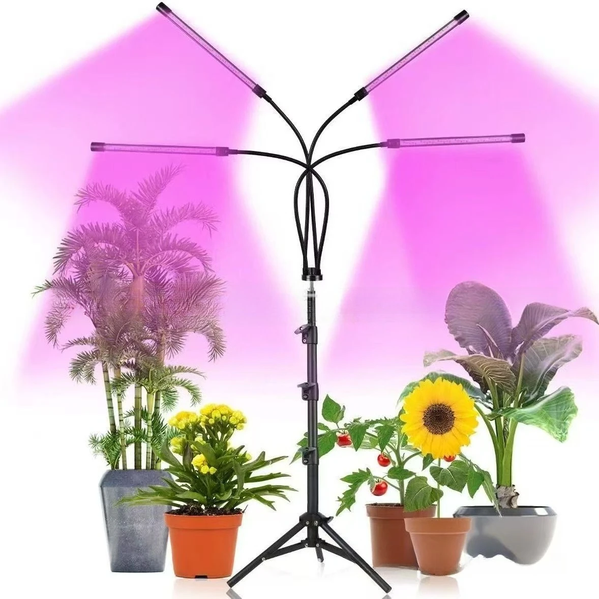 2026 Clip Stand Grow Light 20~100 Beads Full Spectrum Dimmable Timer Sim Sun Lamp For Indoor Seedling Succulent Flower Layout