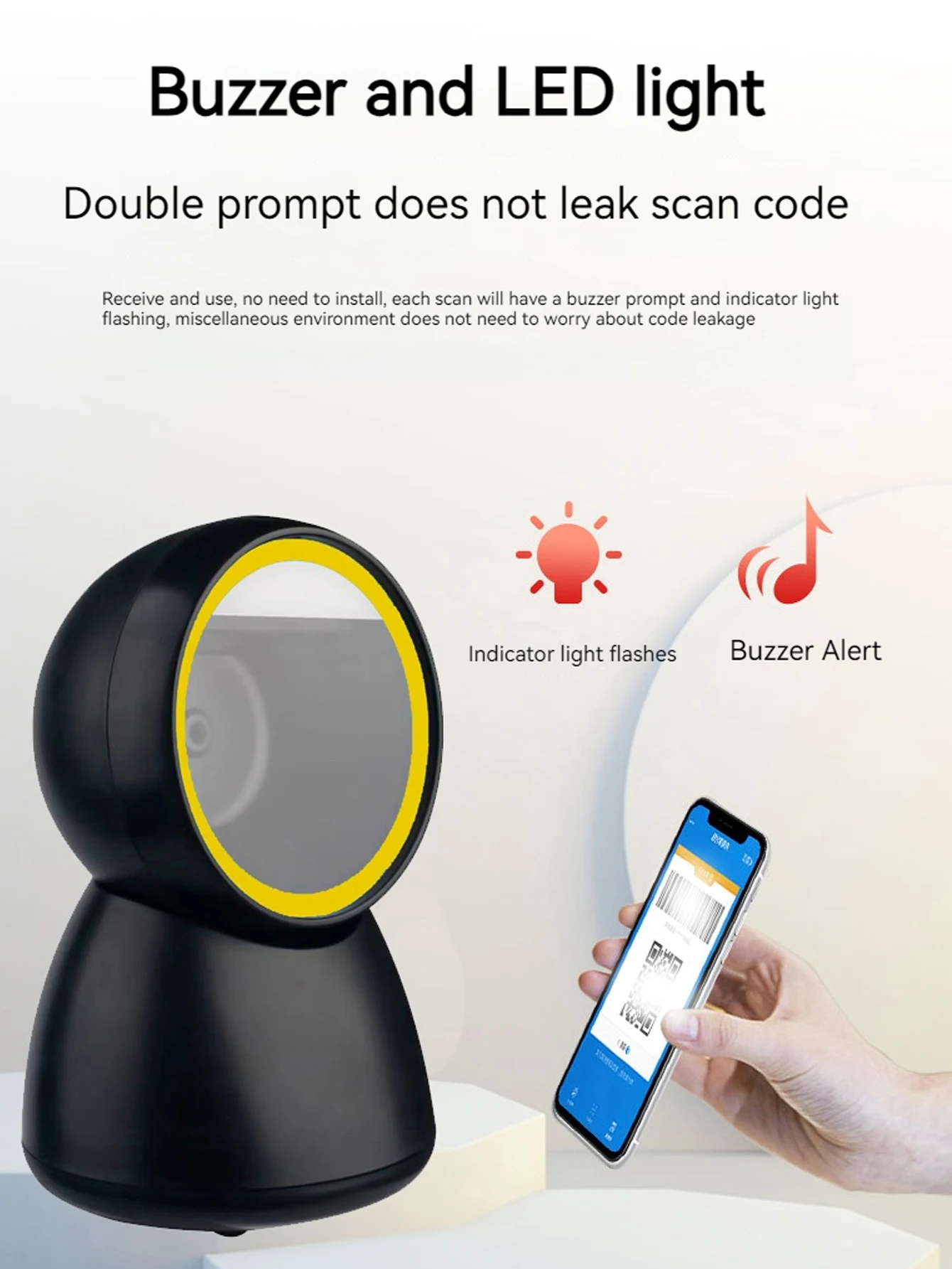 KEFAR New Arrival 2D Platform Barcode Scanner Desktop Automatic Sensing Bar code Reader Hand-Free Wired USB Scanner Supermarket