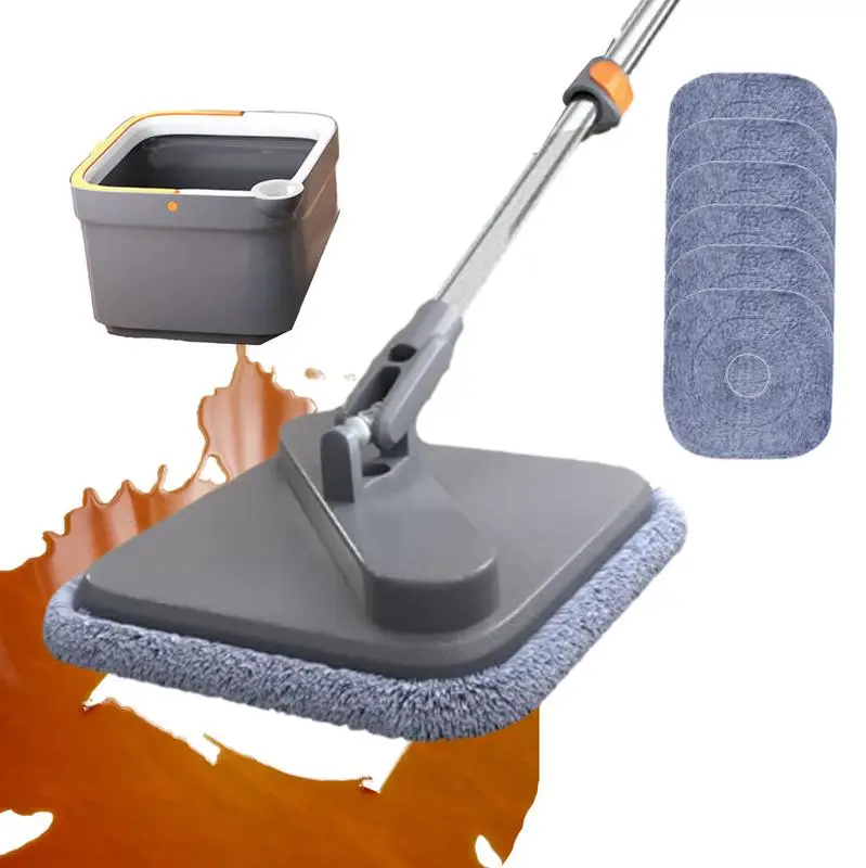 

Telescopic Flat Floor Mop And Bucket Set Professional Absorption Ceiling Wall Mop Cleaning Mop Deep Rotatable Adjustable