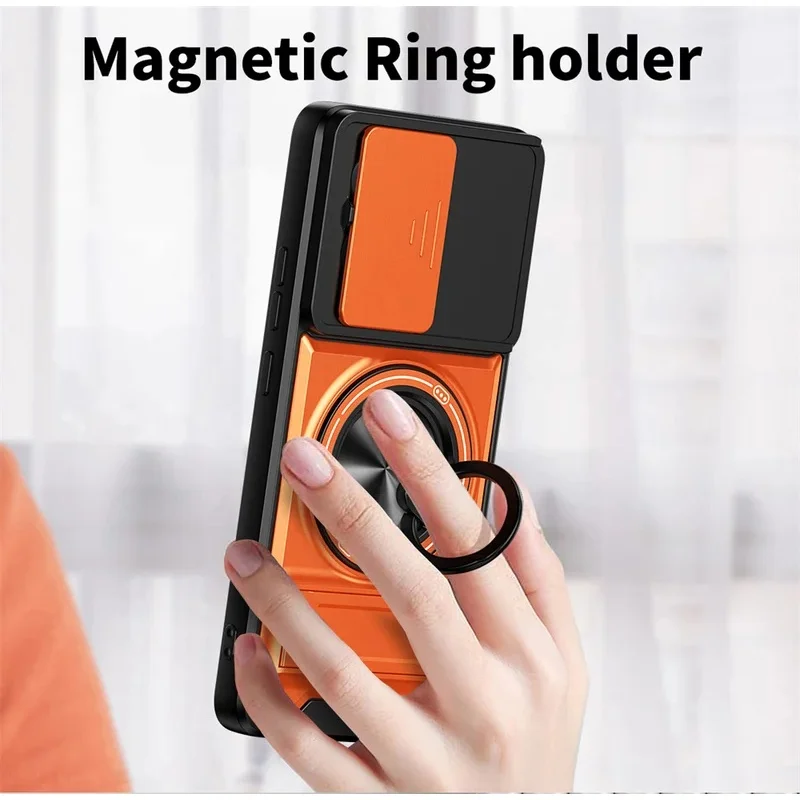 Magnetic Ring Holder Case For Xiaomi POCO X5 X5 Pro X6 X6 Pro X7 X7 Pro M6 Pro 4G M7 Pro 5G F8 Pro Slide Camera Cover view 6