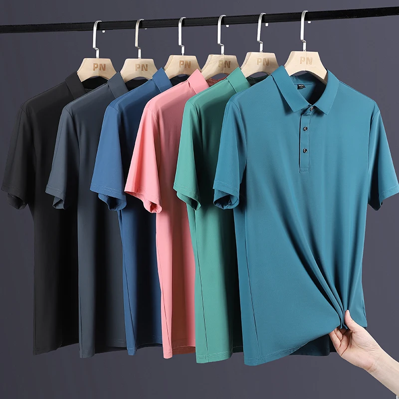 Oversized 8XL 9XL Polo Shirt Men's Fashion Business Polo Summer Ice Silk Breathable Casual Polo Shirt Men Brand Golf Polo Top