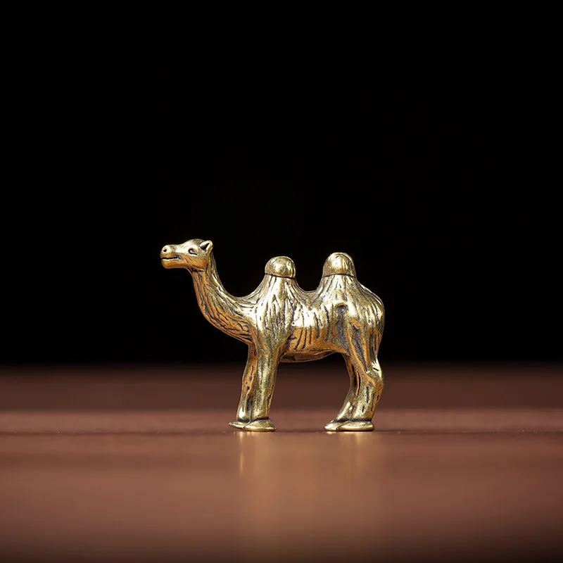 1/2Pcs solid pure brass office desktop small ornament camel bronze tea pet jewelry handicraft gift hand play piece