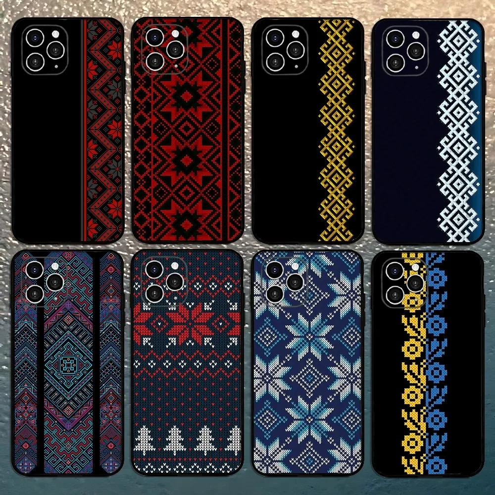 G-Ukraine Ornament Pattern Phone Case For Iphone 16 15 11 13 14 Pro Max 7 8 Plus X Xr Xs Max 12mini Cover Case