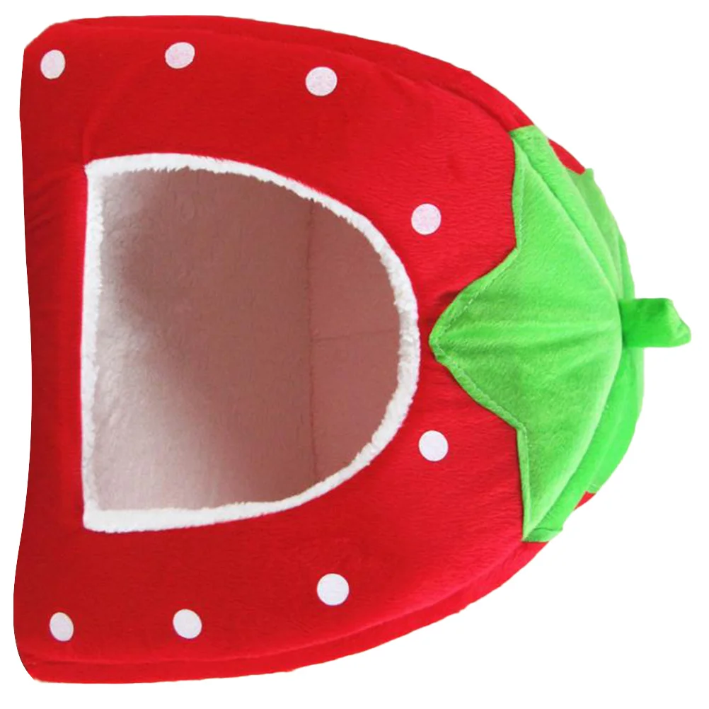 

Pet Bag Cat Nest Durable Bed Lightweight Sleeping Foldable Warm Strawberry
