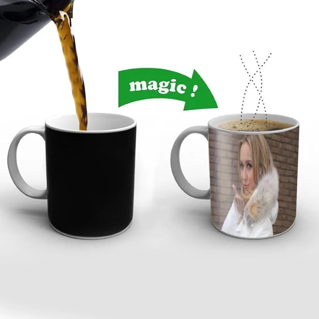 Hayden Leslie Panettiere Color Changing Mug Thermal Sensation Temperature Ceramic Coffee Cup Festival Gifts Free shipping