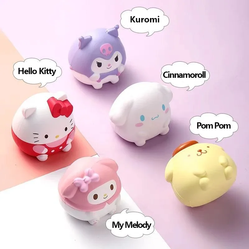 Sanrio Kawaii Kuromi Decompression Cinnamoroll Melody Stress Relief Squishy Anime Cartoon Children's Hand Pinch Toy Healing Gift