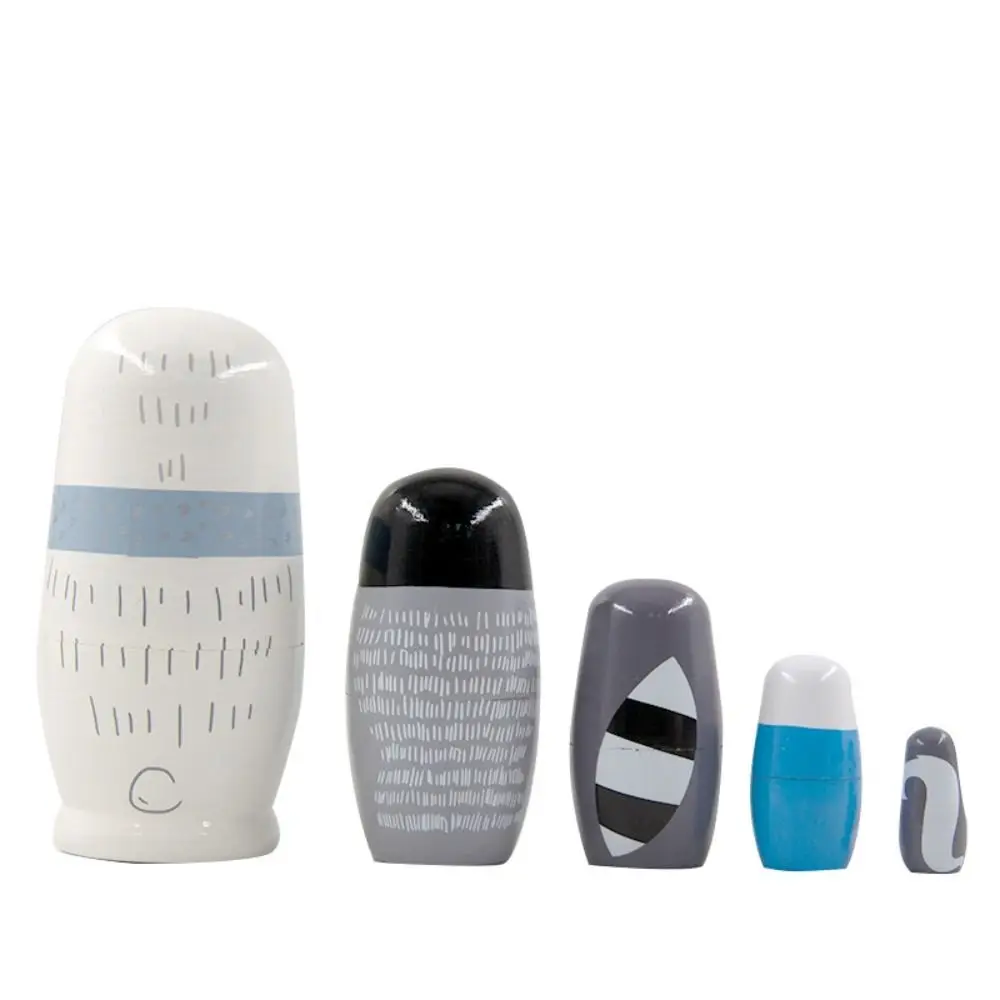 Hand Paint Toys Russian Nesting Dolls Figurines Collection Wooden Matryoshka Toys Cartoon Craft Handmade Stacking Dolls