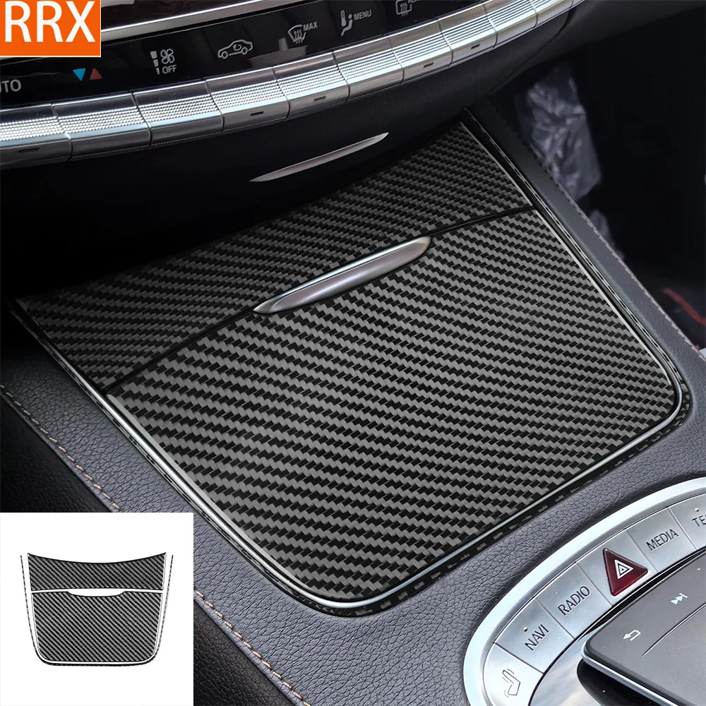 For Benz S-Class W222 2013-2020 Real Carbon Fiber Sticker Center Console Storage Box Panel Car Accessories Interior Decorative