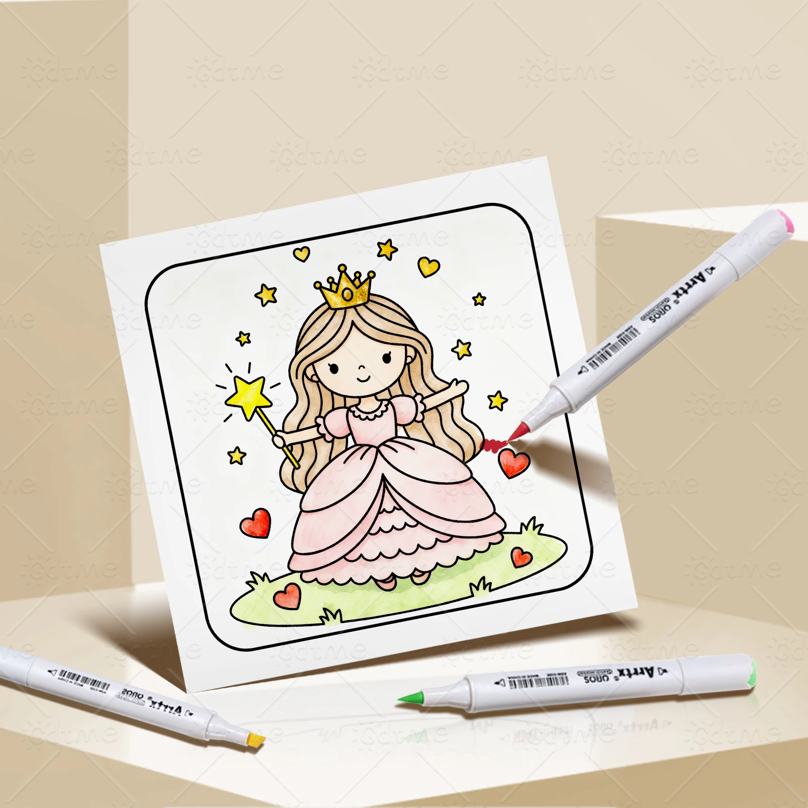 PRINCESS DREAMS Malbuch mit kräftigen, einfachen Mustern für Erwachsene, niedliches Zeichenbuch, perfektes Geschenk für Party und Geburtstag ﻿ – Detail 6
