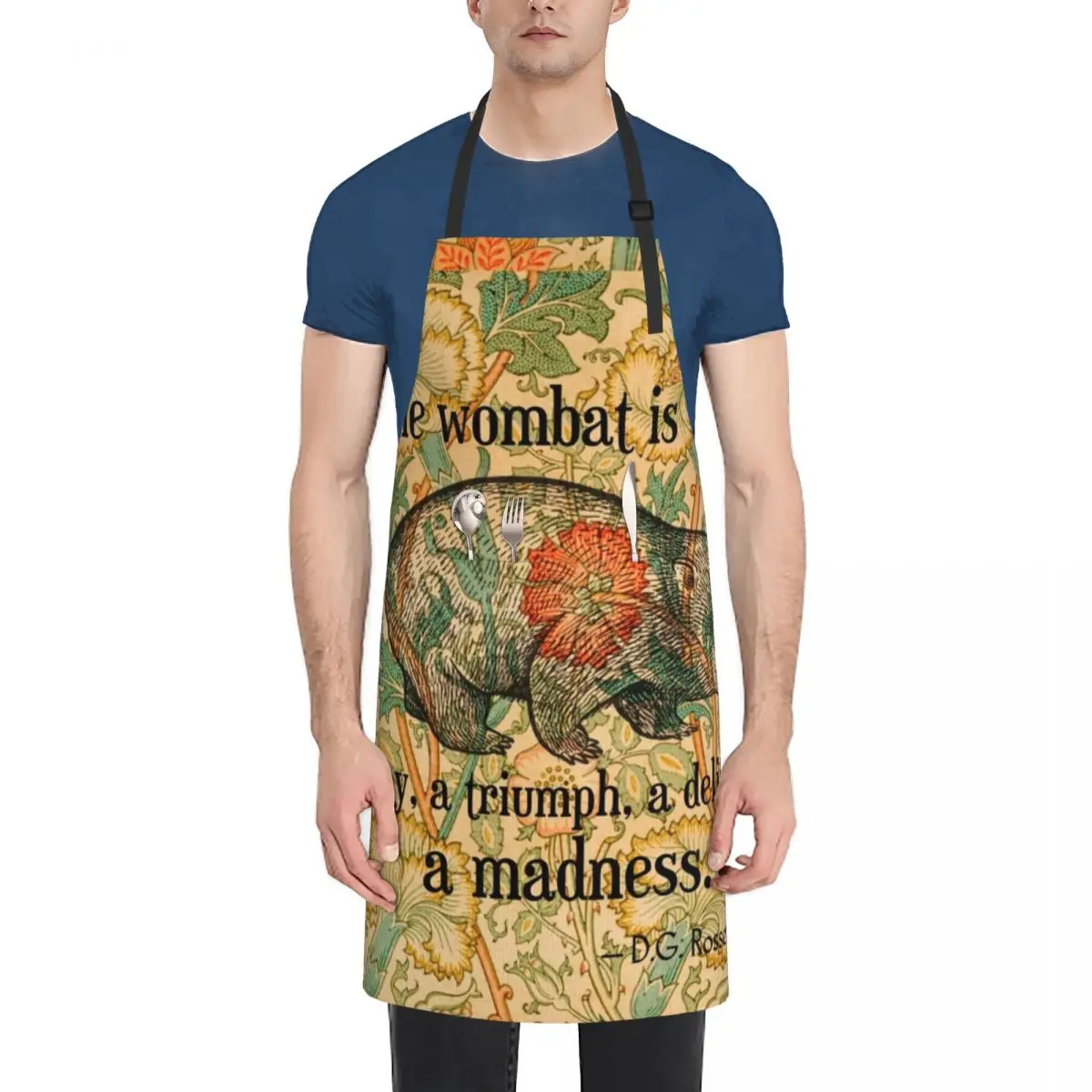 Ode to a Wombat Apron Home And Kitchen cooks clothes Costume Waiter Kitchen Supplies Apron