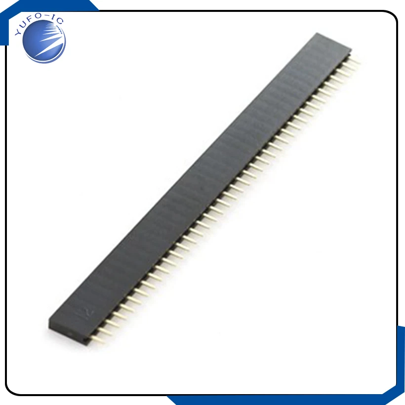 10PCS 1*40PIN Single row seat socket spacing 1*40P 2.54MM Connector female pin header strip 1*40