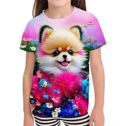Summer T-Shirts 3D Print Animal Dog O-Neck T Shirt Casual Boys Girls Tops Oversized Fashion Kids Tees Harajuku Children Clothing