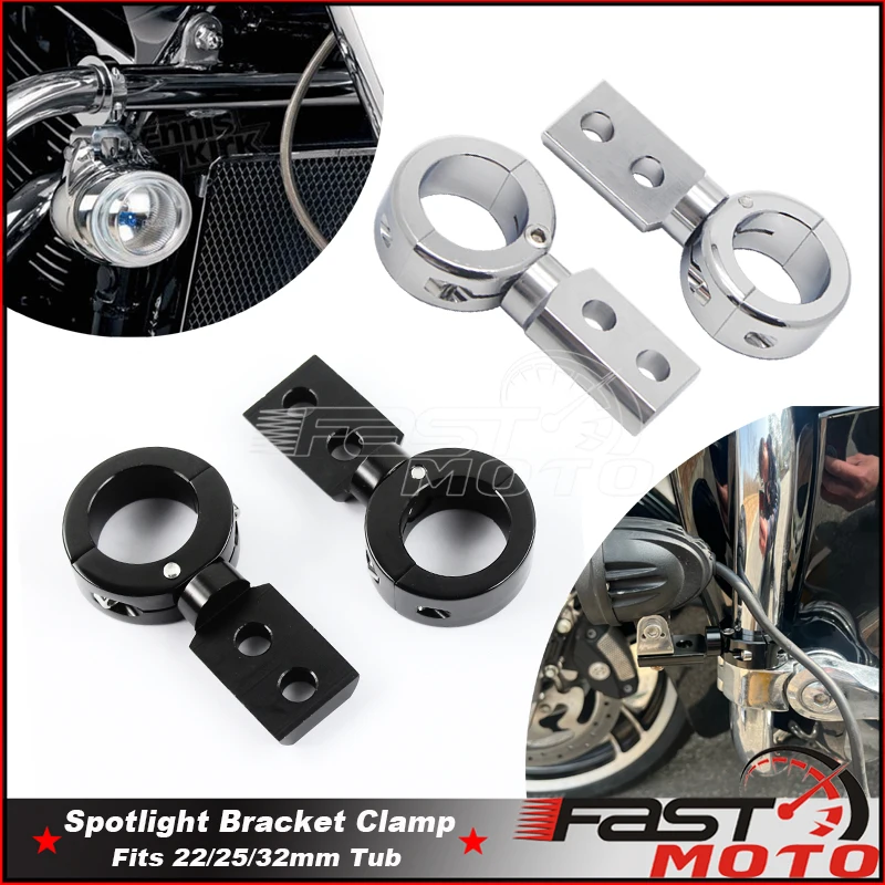 

LED Headlight Spotlights Fog Light Mount Clamps Brackets Tube Clamp Mount Kit 1" 7/8" 22mm 32mm Crash Bar Engine Guard Handlebar