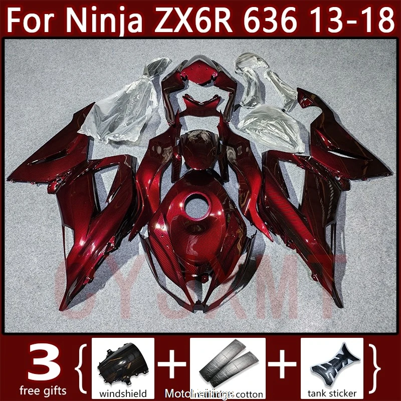 Carbon Fibre Motorcycle Fairing Kit for Kawasaki Ninja ZX6R 636 2013-2017 2018 Bodywork Fairings ZX 6R 13-18 Tank Case