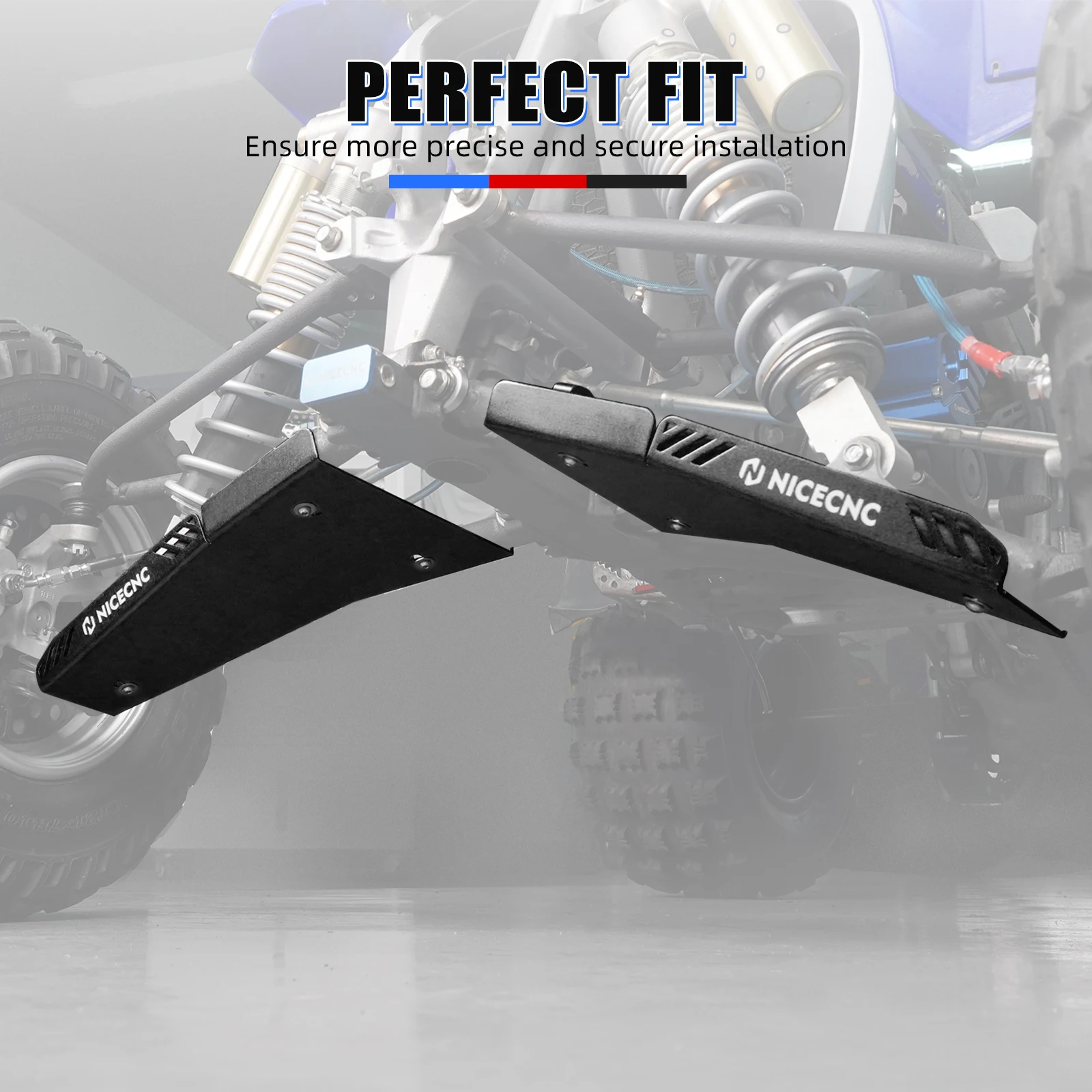 NICECNC Billet Aluminum A-arm Skid Plate Guard For Yamaha YFZ450R / YFZ450X 2009-2024 ATV Off-Road Protection